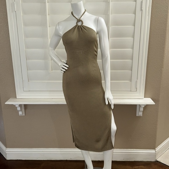 Michael Costello x REVOLVE Acerra Dress Gold - Picture 1 of 13